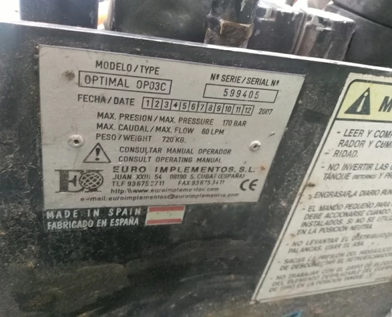 3. Implemento de retro OPTIMAL OP03